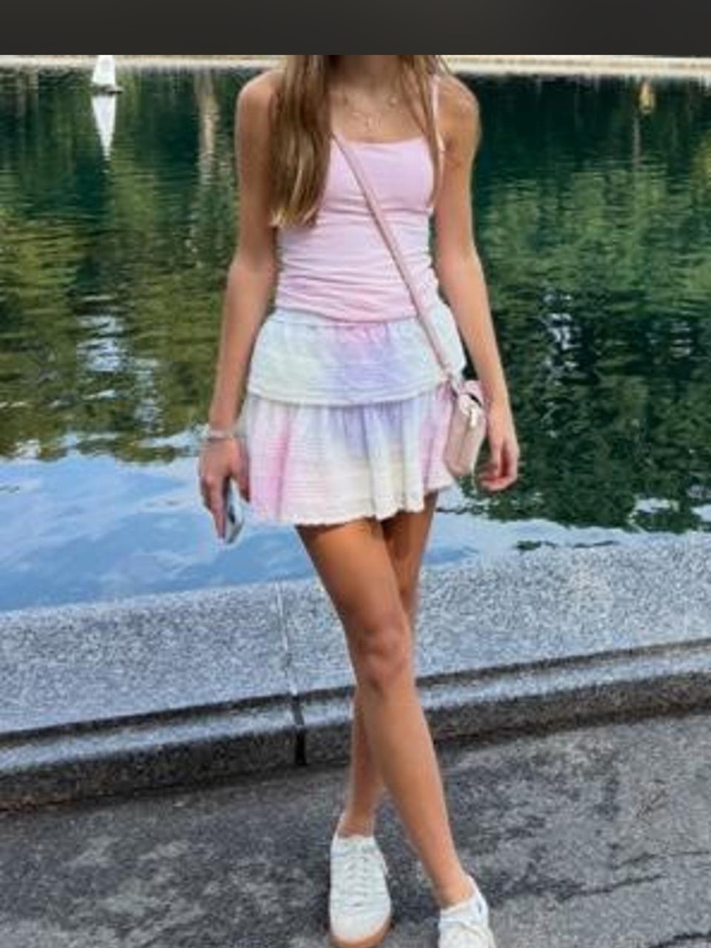 LoveShackFancy Pastel Ombre Tiered Lace Mini Skirt - Picture 5 of 8